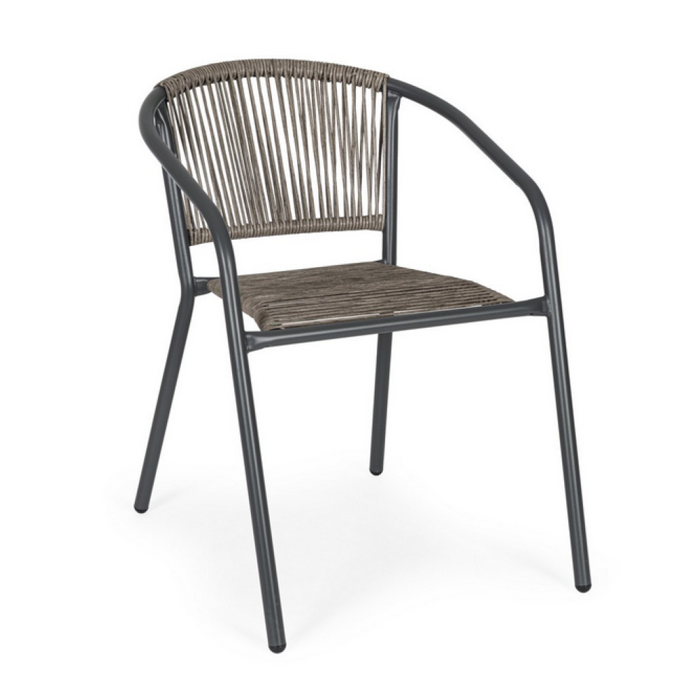 Yes Крісло BASILIA DARK GREY темно-сіре з підлокітниками