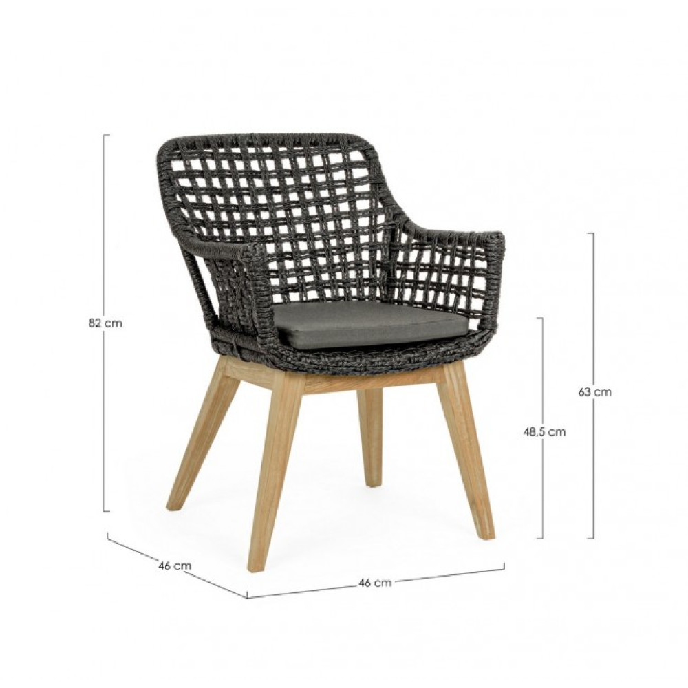 Homemotion КРІСЛО MADISON BLACK W-ARMR W-CUSH