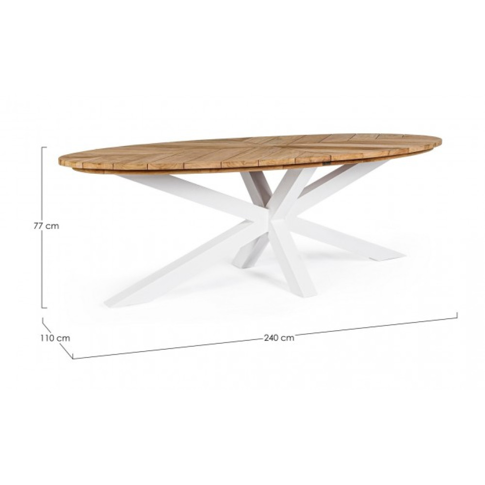 Homemotion PALMDALE WHITE RT01 СТІЛ ОВАЛЬНИЙ 240X110 Homemotion PALMDALE WHITE RT01 СТІЛ ОВАЛЬНИЙ 240X110