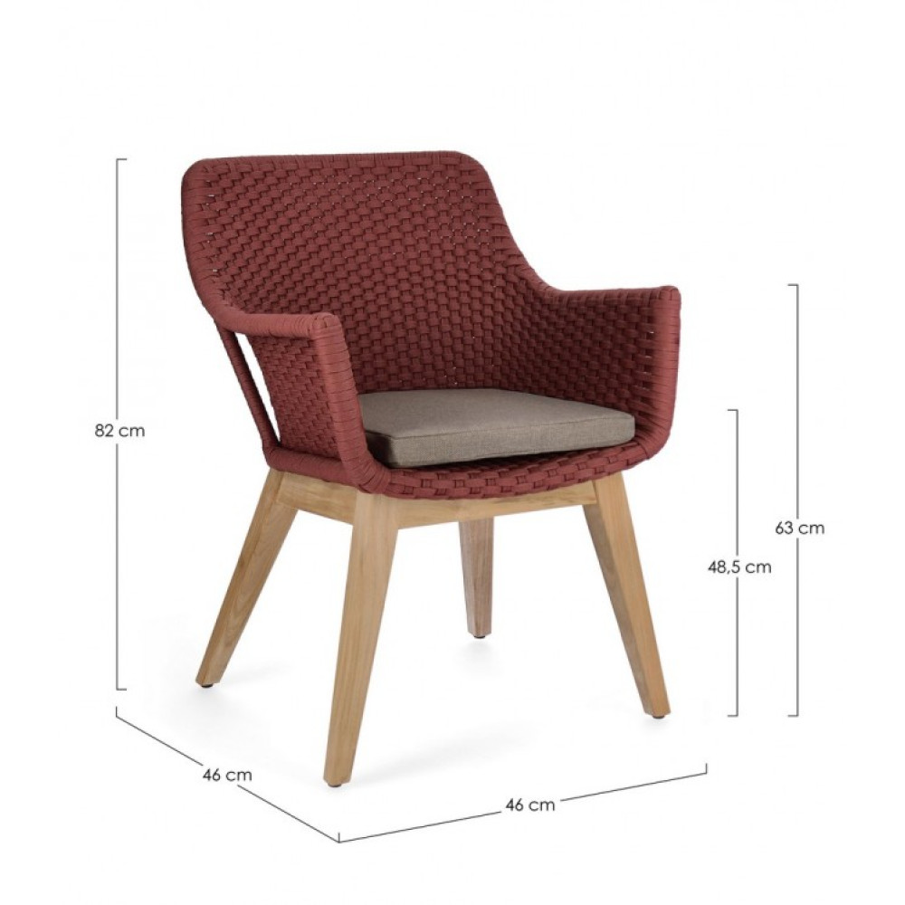 Homemotion КРІСЛО ALLISON SCARLET W-ARMR W-CUSH