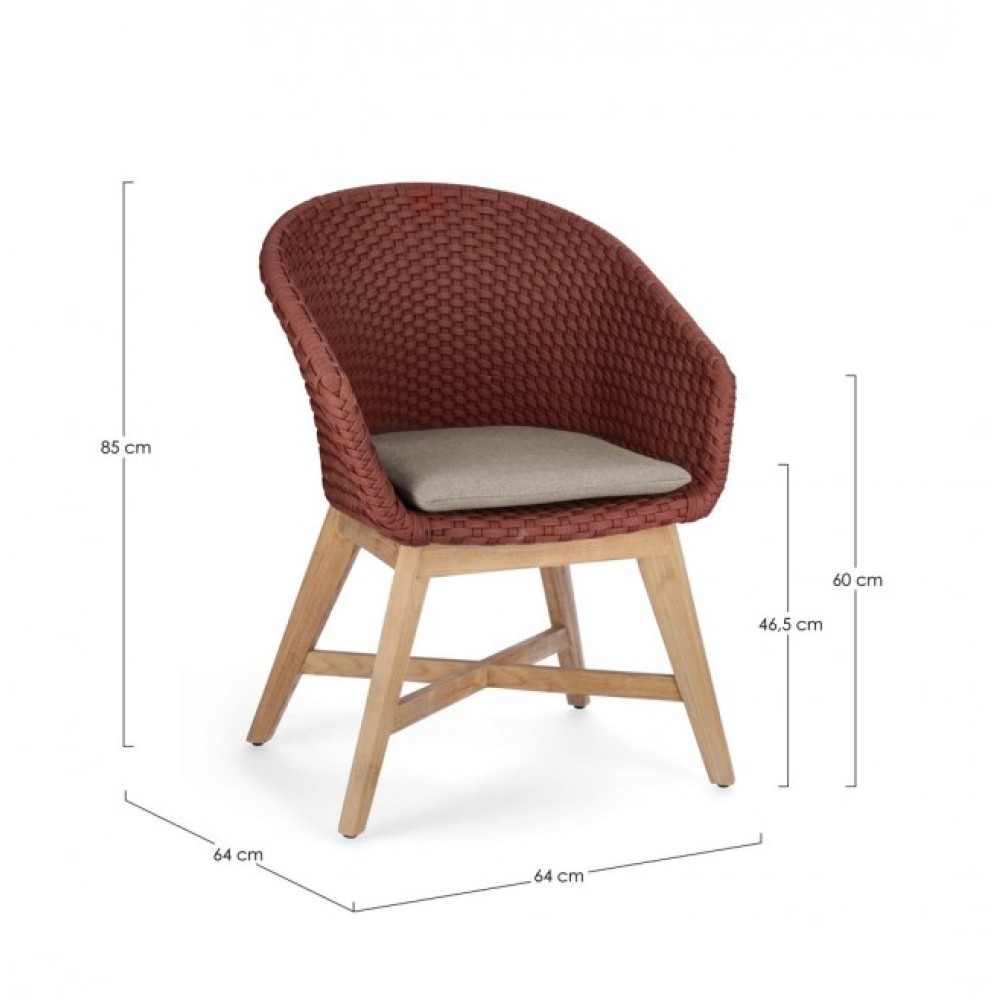 Homemotion КРІСЛО COACHELLA SCARLET W-ARMR W-CUSH