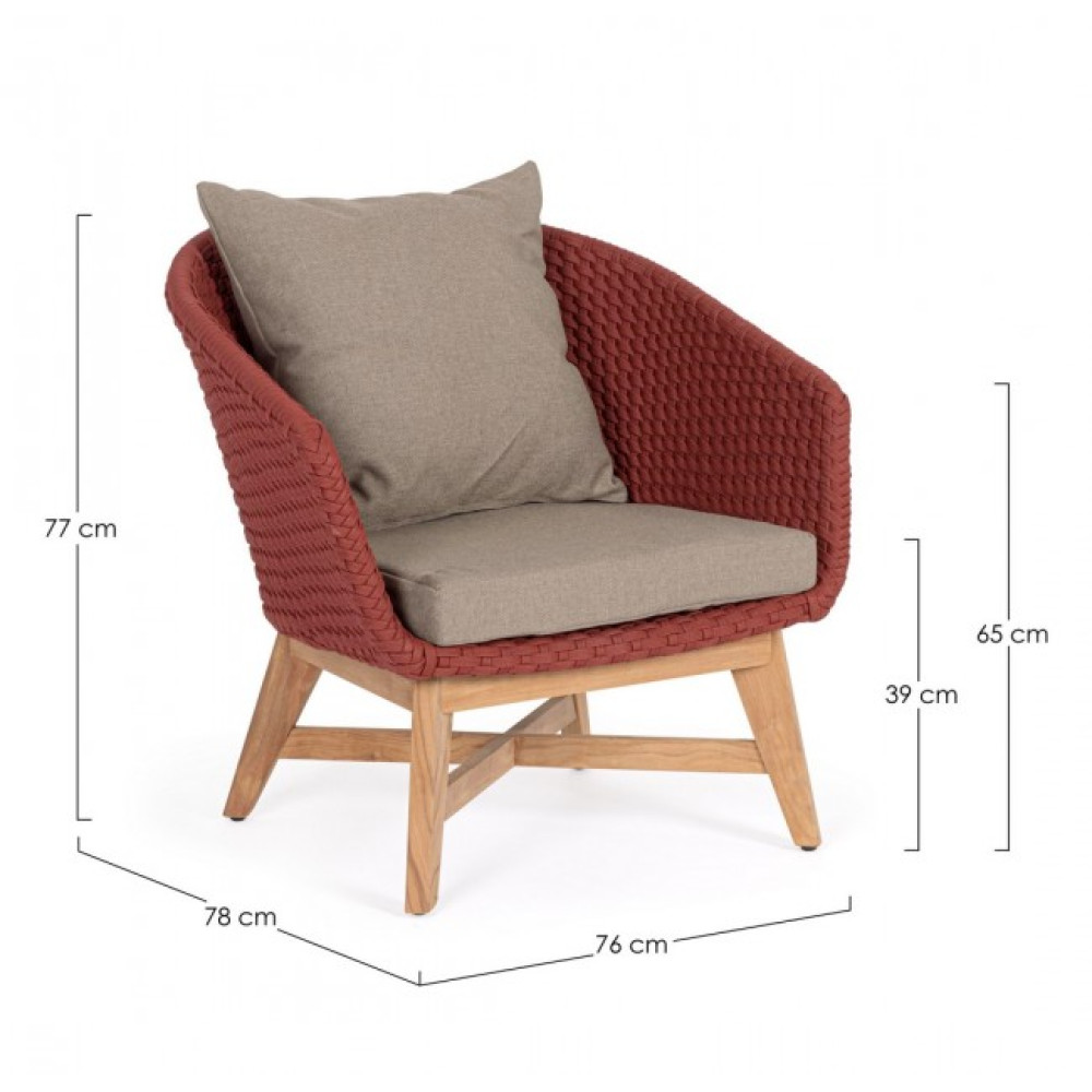 Homemotion КРІСЛО COACHELLA SCARLET W-CUSH