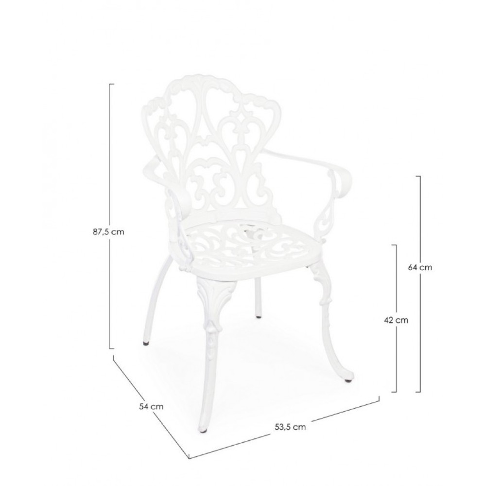 Bizzotto КРІСЛО VICTORIA WHITE W-ПІДЛОКИТНИК