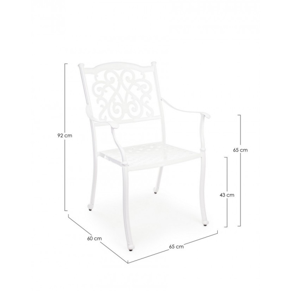 Bizzotto IVREA БІЛЕ КРІСЛО W-ПІДЛОКИТНИК