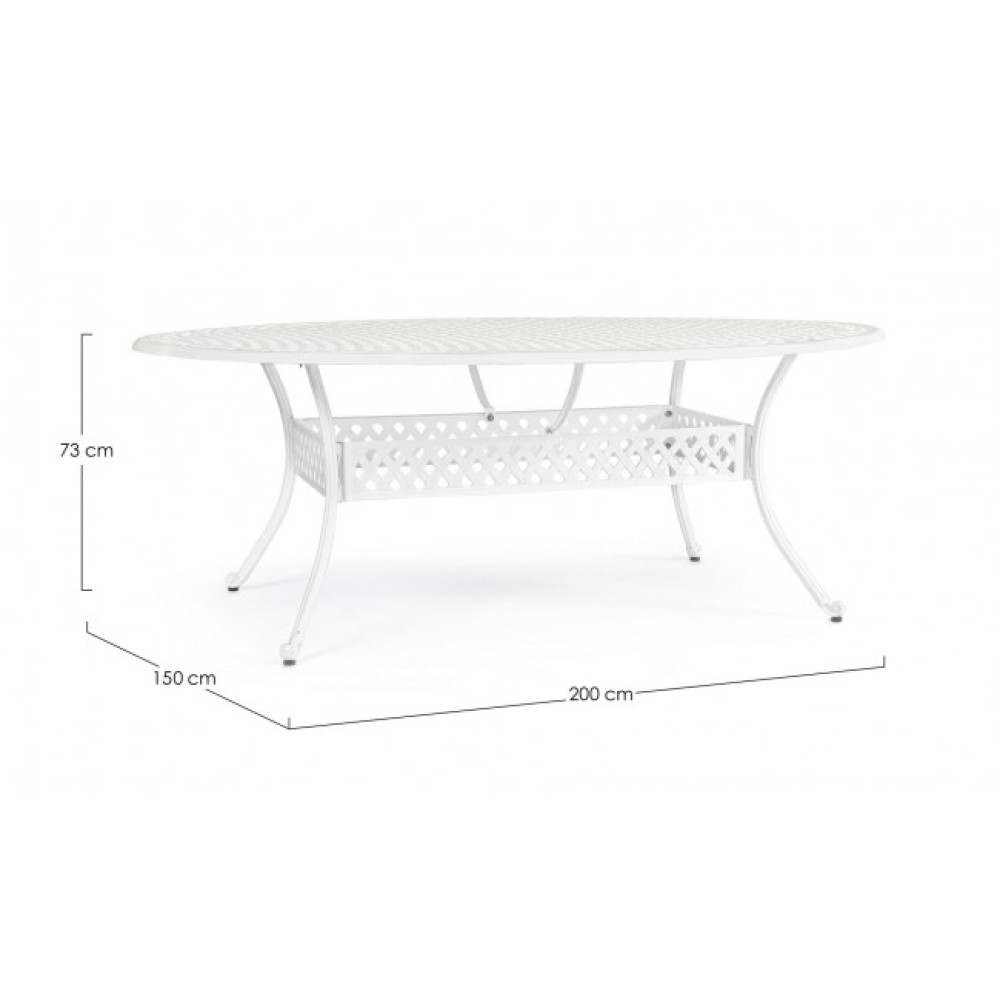 Bizzotto СТІЛ ІВРЕА ОВАЛЬНИЙ БІЛИЙ 200Х150