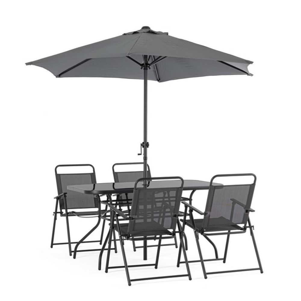 Yes НАБІР POMPEI CHARCO СТІЛ+4 СТІЛЬЦІ+ПАРАСОЛЬКА