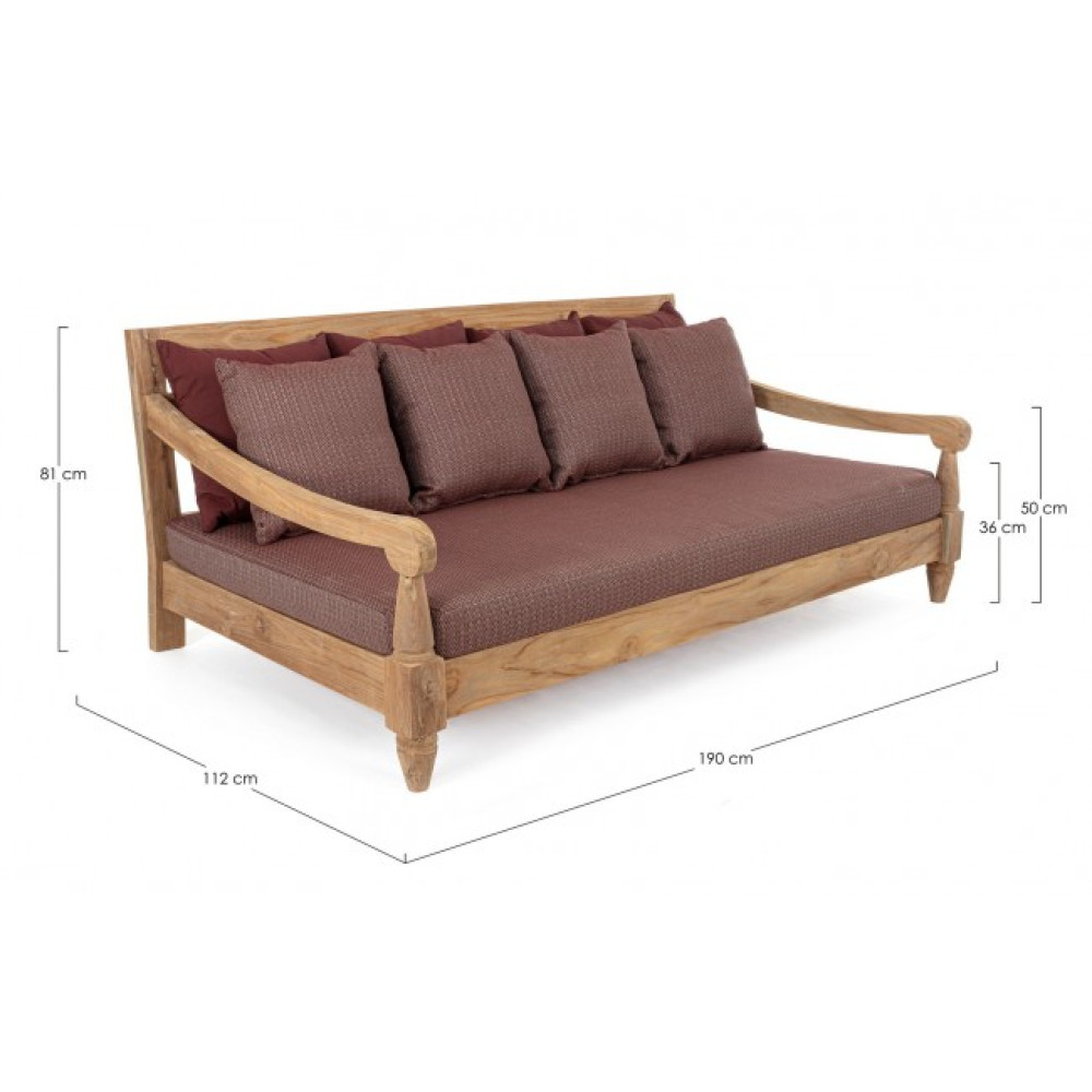Homemotion BALI WINE DAYBED W-CUSH - FSC
