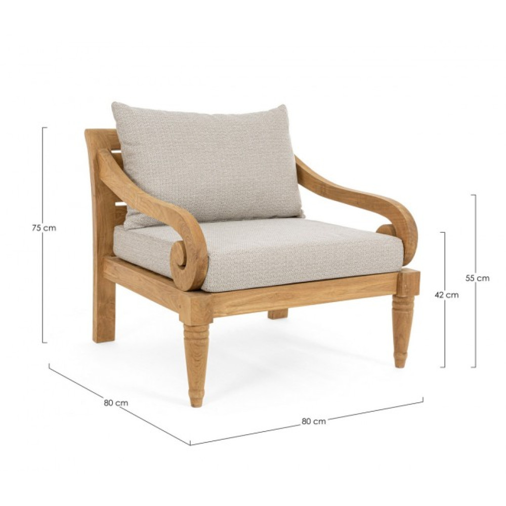 Homemotion KARUBA NATURAL КРІСЛО W-CUSH - FSC