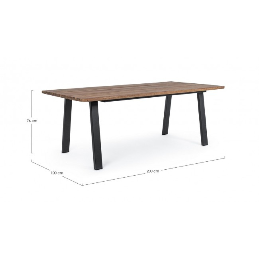 Bizzotto OSLO CHARC-NAT TABLE 200X100 - FSC Bizzotto OSLO CHARC-NAT TABLE 200X100 - FSC